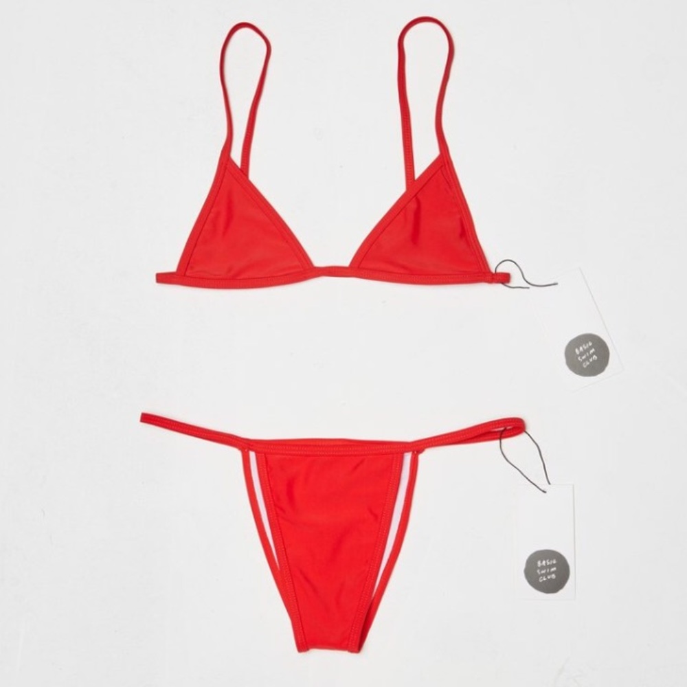 Basic swim la premiere red swimsuit